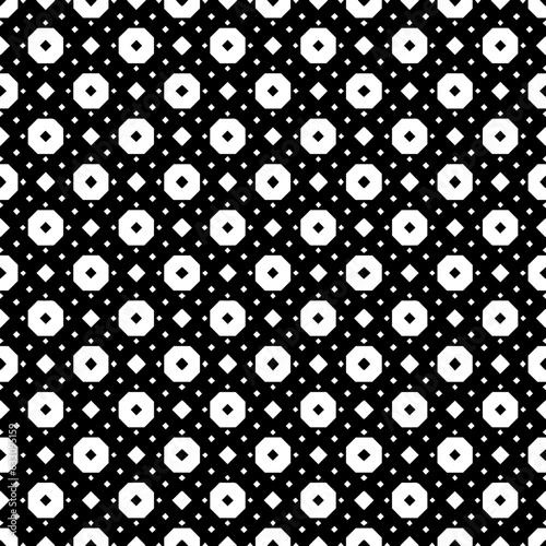 Black and white seamless pattern texture. Greyscale ornamental graphic design. Mosaic ornaments. Pattern template. Vector illustration. EPS10.