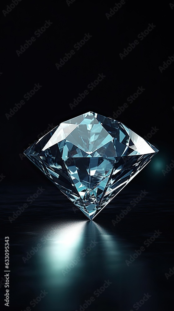 diamond on a dark background - closeup created using generative AI tools diamond on a dark background - closeup created using generative AI tools