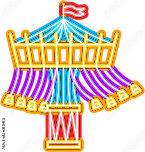 Carrousel Neon Sign. Vector Illustration of Entertainment Festival Glowing Symbol. SVG
