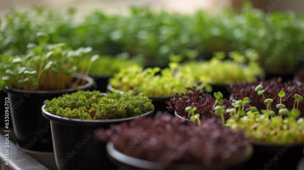 microgreens in pots - created using generative AI tools microgreens in pots - created using generative AI tools
