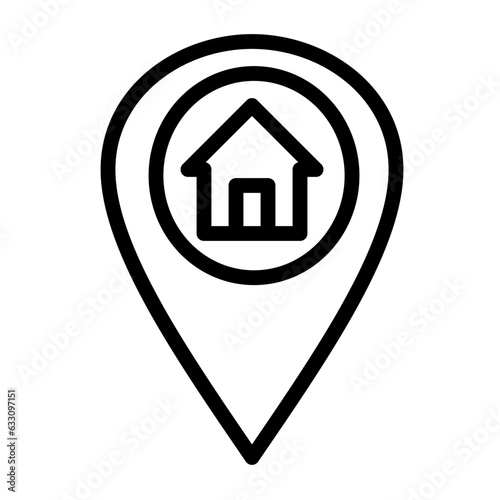 address pin point with home icon