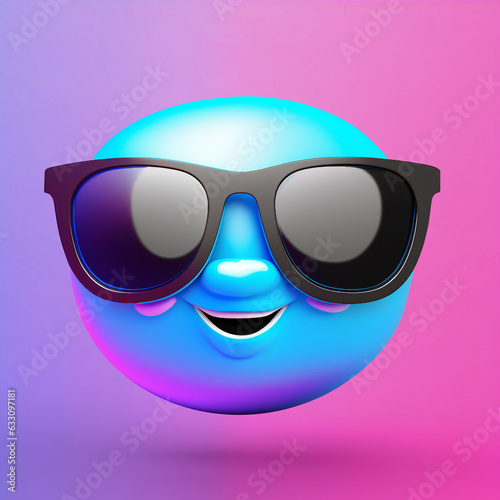 3d Emoji holographic illustration