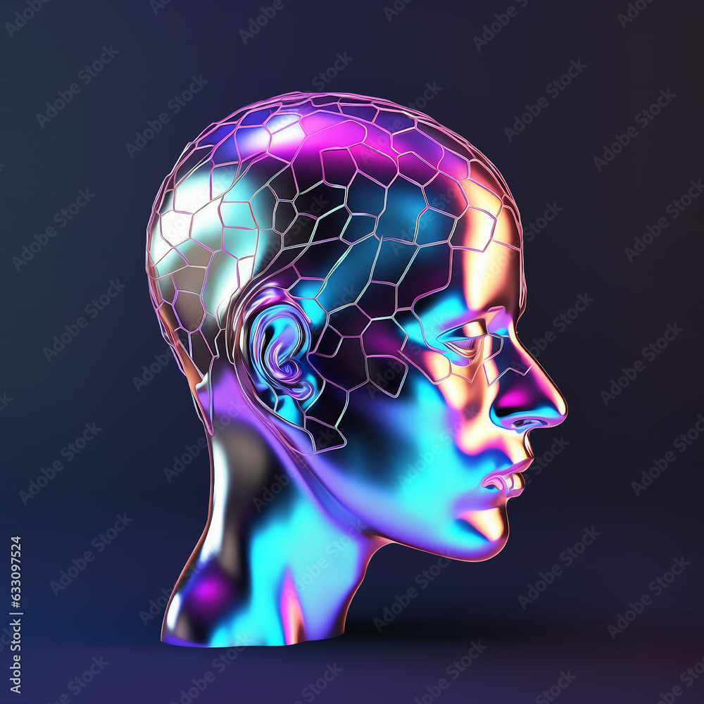 Obraz premium 3d Holographic head illustration