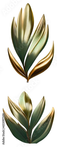 Gold leaf set. Generative AI.