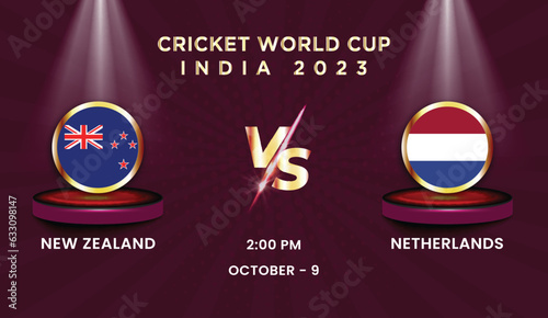 2023 cricket world cup with schedule team vs team strategy broadcast template design
