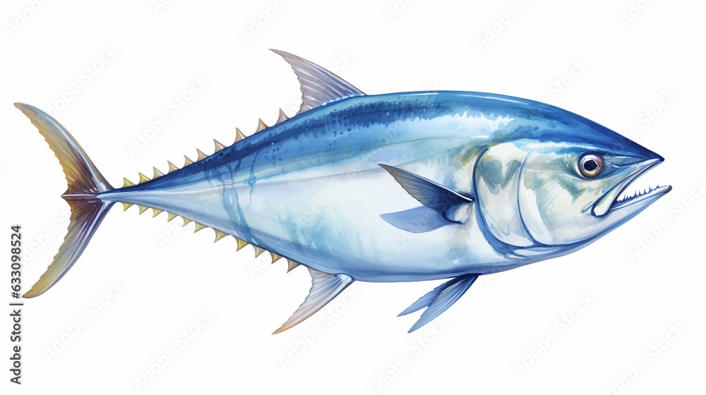 Fototapeta premium Yellowfin tuna illustration isolated on white