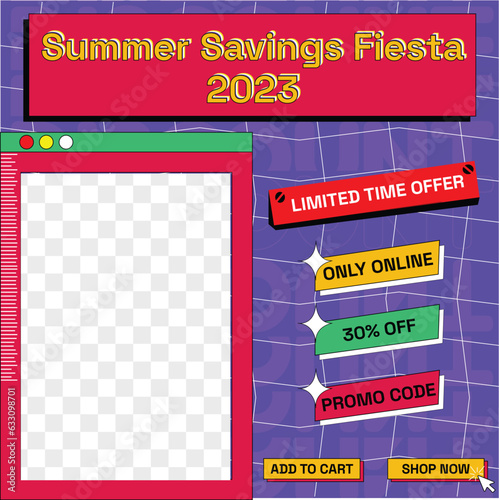 Colorful Summer Sale Social Media Poster Design