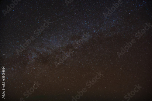 Landscape view with Milky way Galaxy and millon star on the mountian. sky in night time