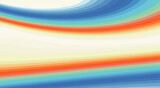Color gradations with orange and blue curved stripes on ecru background. Vector pattern