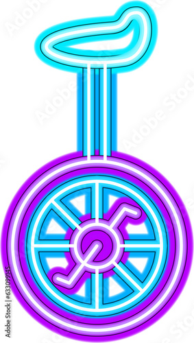 Unicycle Neon Sign. Vector Illustration of Entertainment Festival Glowing Symbol. SVG