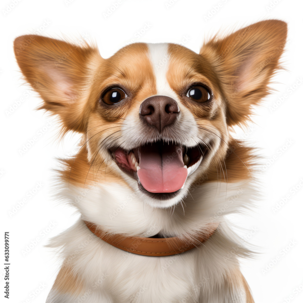 Smiling Chihuahua Dog with White Background - Isolated Portrait Image