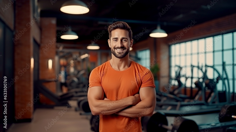 man in gym fitness training health muscle trainer man in gym fitness training health muscle trainer