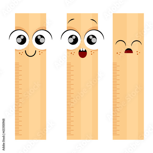 Ruler with eyes cartoon character