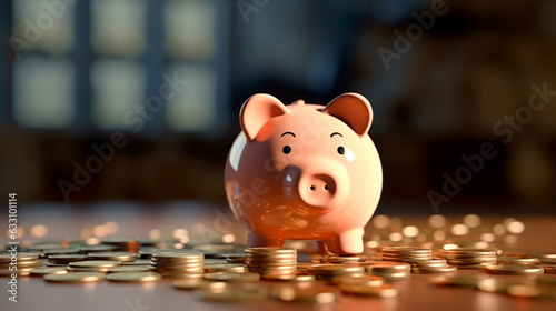 piggy bank with coins wallpaper