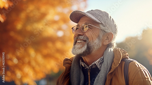 person old smiling pensioner smile outdoors outside