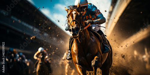Dynamic Horse Racing Action - Jockey on Champion Horse © Bartek