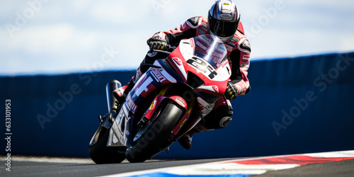 The Thrill of MotoGP Racing: A Rider and Motorcycle in Full Flight photo