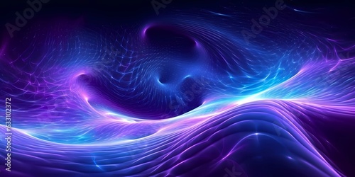 Neon swirl. Blue and purple psychic waves. Generative AI