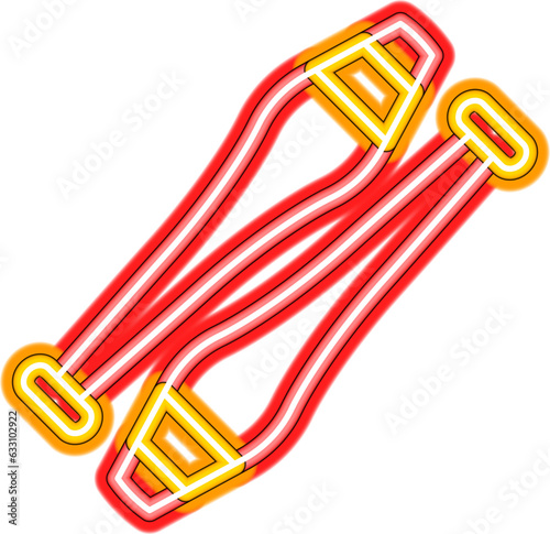 Gymnastic Mace Neon Sign. Vector Illustration of Entertainment Festival Glowing Symbol. SVG