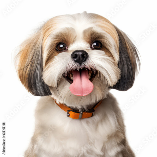 Smiling Shih Tzu Dog with White Background - Isolated Image photo