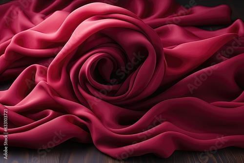 Red satin fabric. 3d render illustration