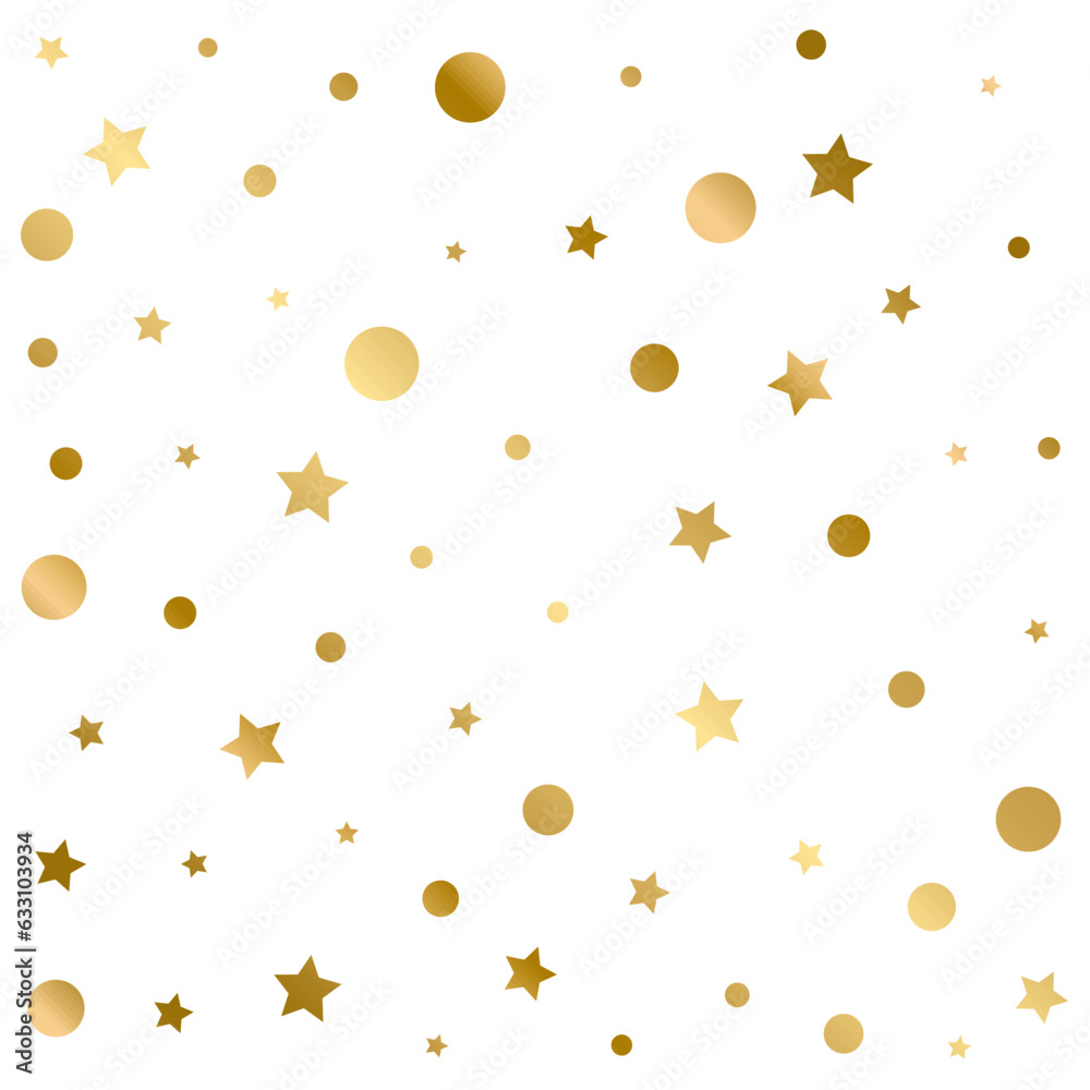 Confetti Polka Dots and Stars Golden Pattern Confetti Polka Dots and Stars Golden Pattern