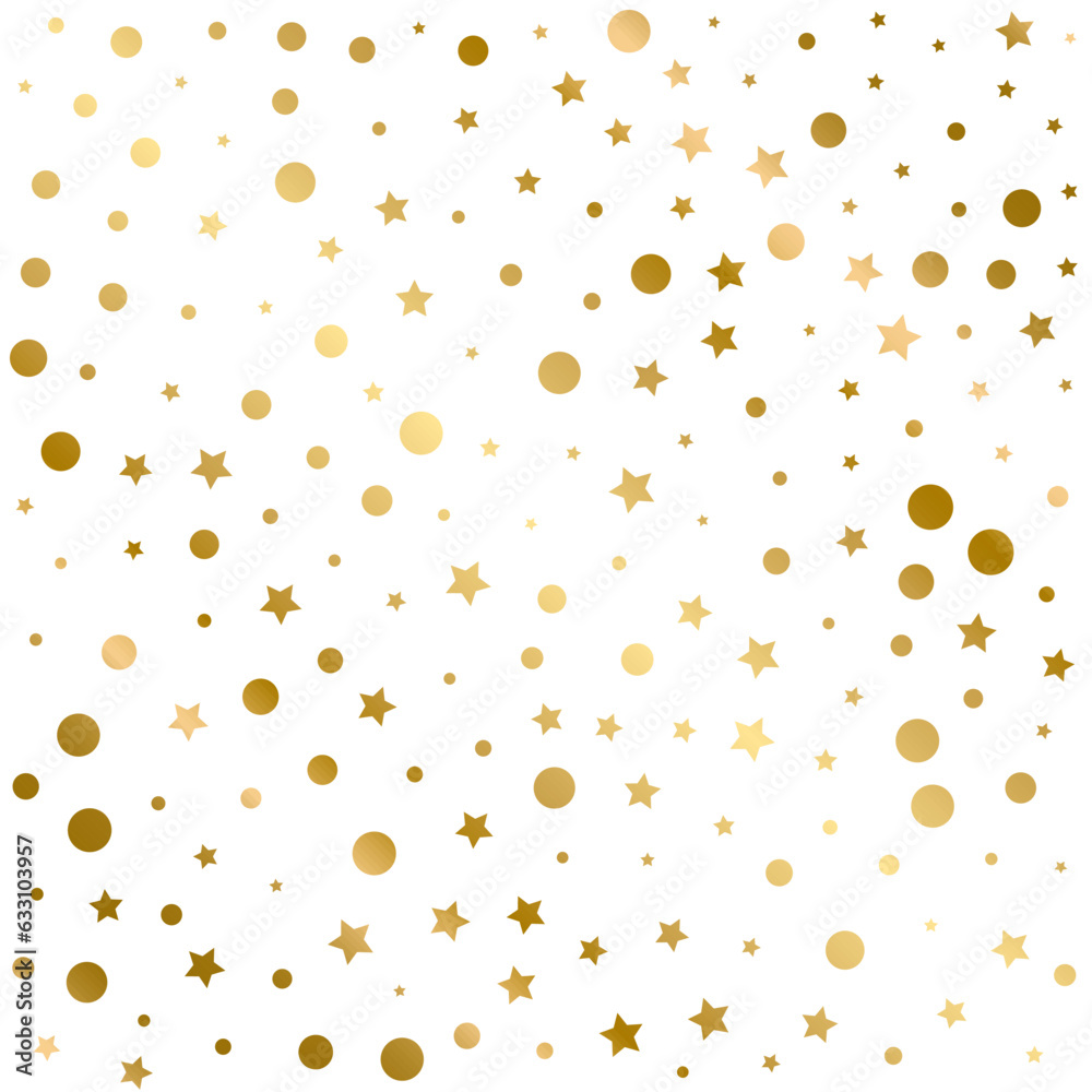 Confetti Polka Dots and Stars Golden Pattern Confetti Polka Dots and Stars Golden Pattern
