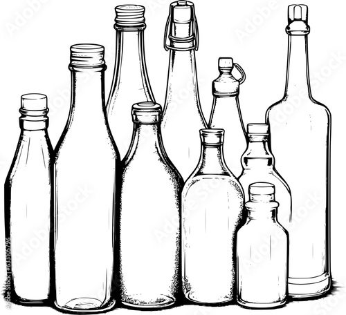 bottles isolated on white