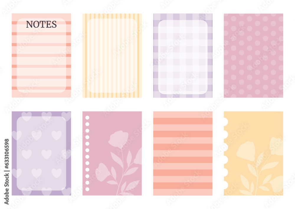 Soft colorful weekly planner stickers set for agenda, notebook, diary.