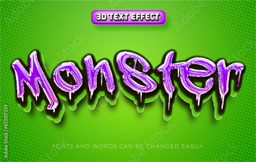 Monster graffiti style editable text effect