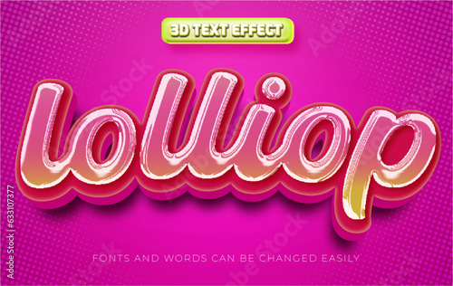 Lollipop 3d editable text effect style