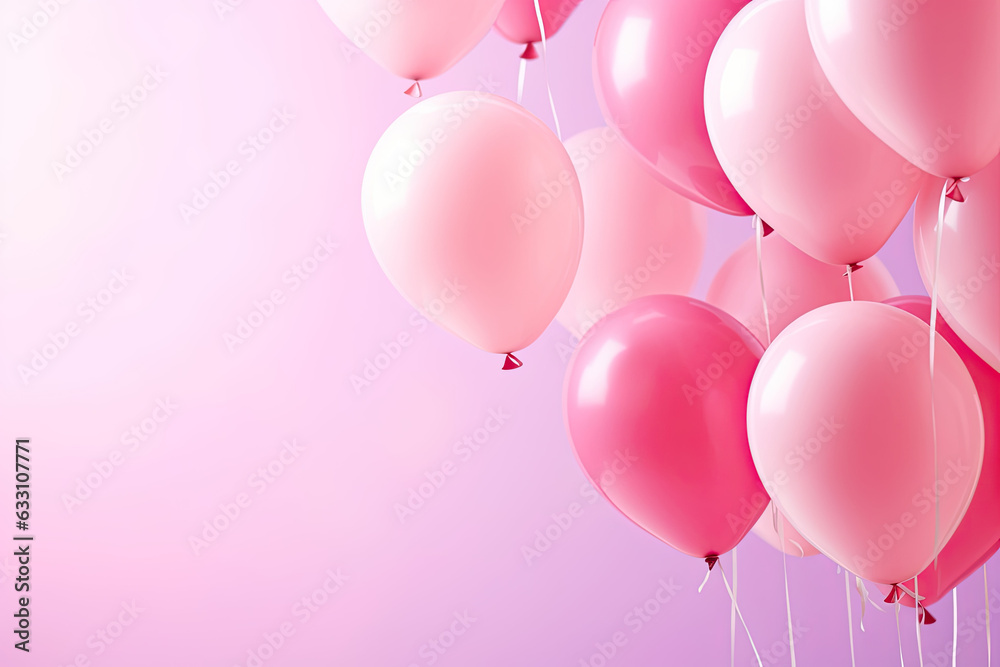 A lot of colourful balloons floating