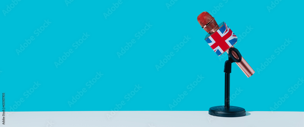mic patterned with the union jack, banner format mic patterned with the union jack, banner format