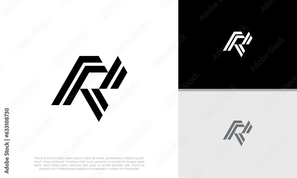 Initials R logo design. Initial Letter Logo. Innovative high tech logo template. Initials R logo design. Initial Letter Logo. Innovative high tech logo template.