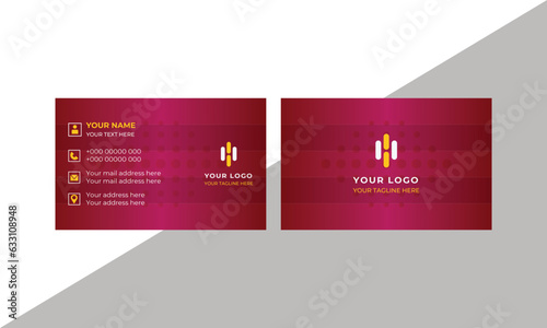 red business card design. double sided business card modern simple clean template vector design