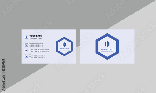Black and blue modern creative business card and simple clean template vector design