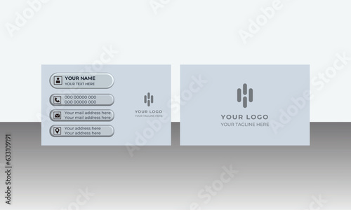 Black and blue modern creative business card and simple clean template vector design