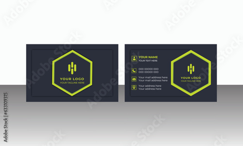 Black and red modern creative business card and simple clean template vector design