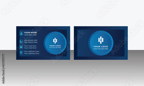Black and blue modern creative business card and simple clean template vector design