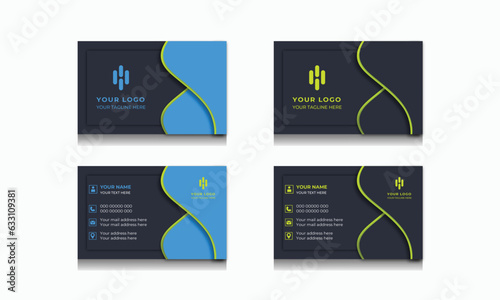 Black and red modern creative business card and simple clean template vector design