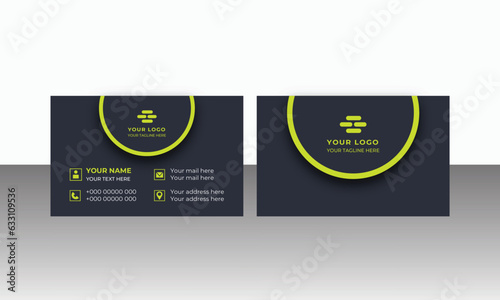 Black and red modern creative business card and simple clean template vector design
