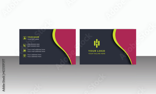 Black and red modern creative business card and simple clean template vector design