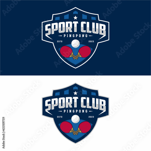 Ping Pong Sport Badge Label Logo Design vector template