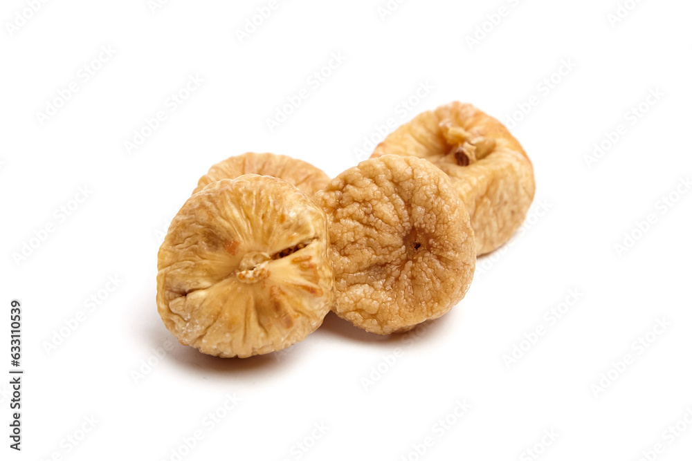 Dried figs isolated on white . Group of sweet sundried fruits Dried figs isolated on white . Group of sweet sundried fruits