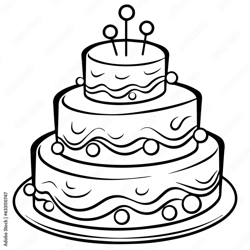 birthday cake outline drawing birthday cake outline drawing