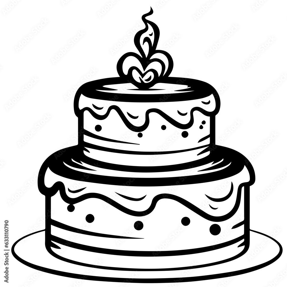 birthday cake outline drawing birthday cake outline drawing