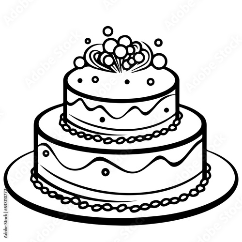 birthday cake outline drawing