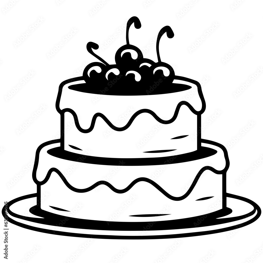 birthday cake outline drawing birthday cake outline drawing