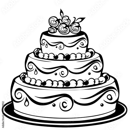 birthday cake outline drawing
