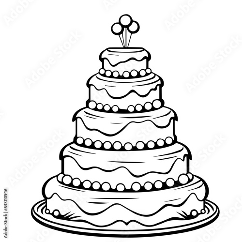 birthday cake outline drawing © DLC Studio